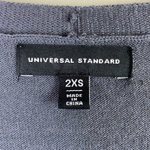 Universal Standard Gray Long line knee length Open Cardigan Sweater size 2XS - Picture 7 of 11